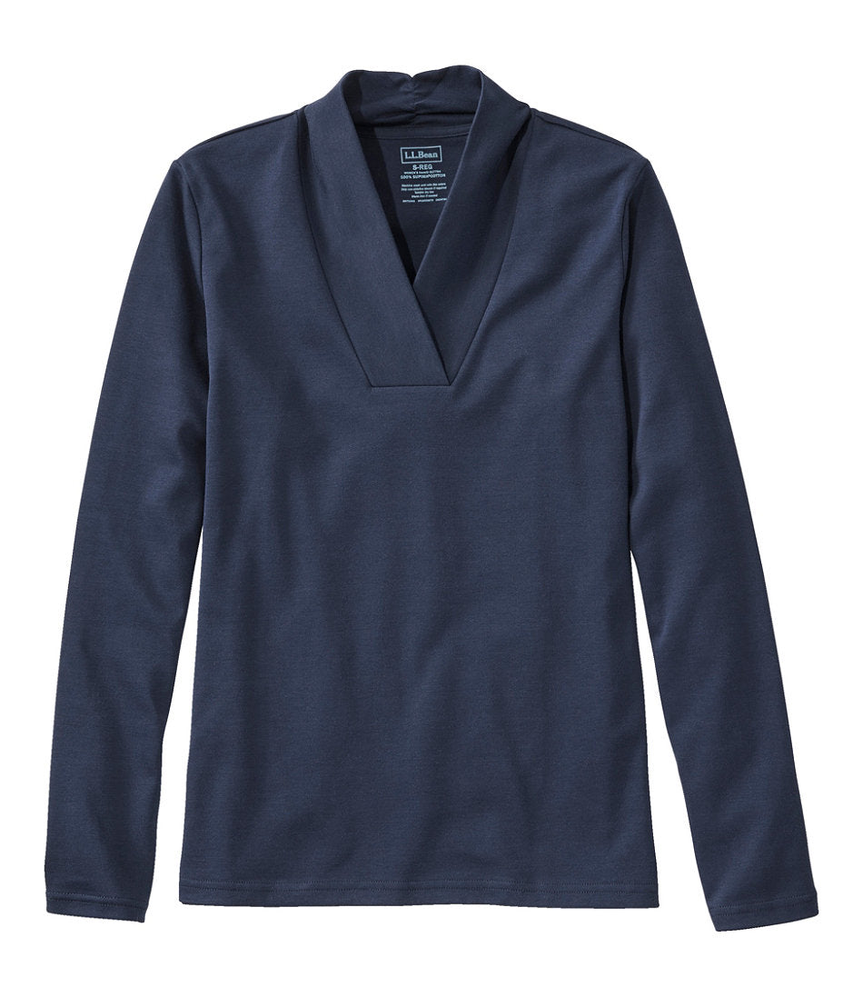 Women's Pima Cotton Tee, Shawl Long-Sleeve | L.L.Bean on sale