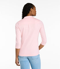Women's Pima Cotton Tee, Three-Quarter-Sleeve Polo | L.L.Bean discount