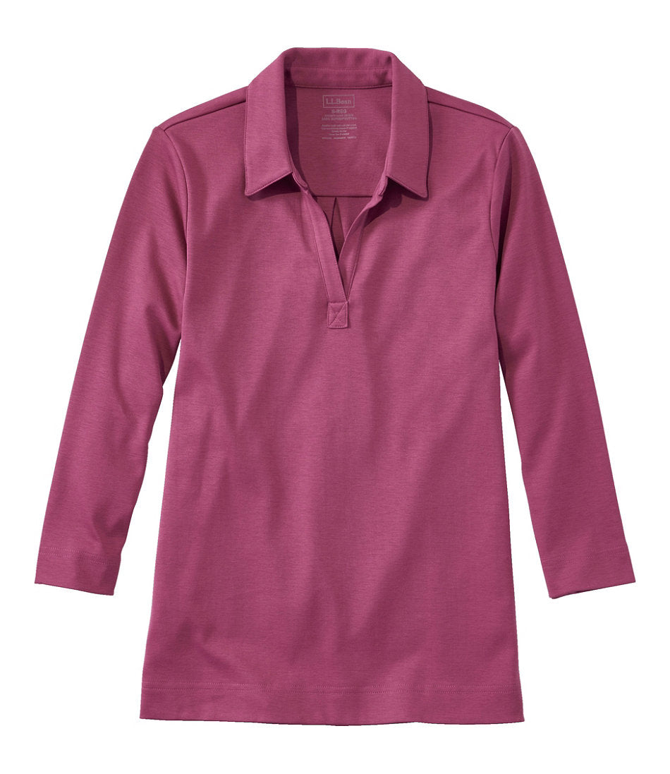 Women's Pima Cotton Tee, Three-Quarter-Sleeve Polo | L.L.Bean discount