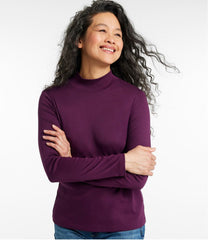 Women's Pima Cotton Tee, Long-Sleeve Mockneck | L.L.Bean outlet