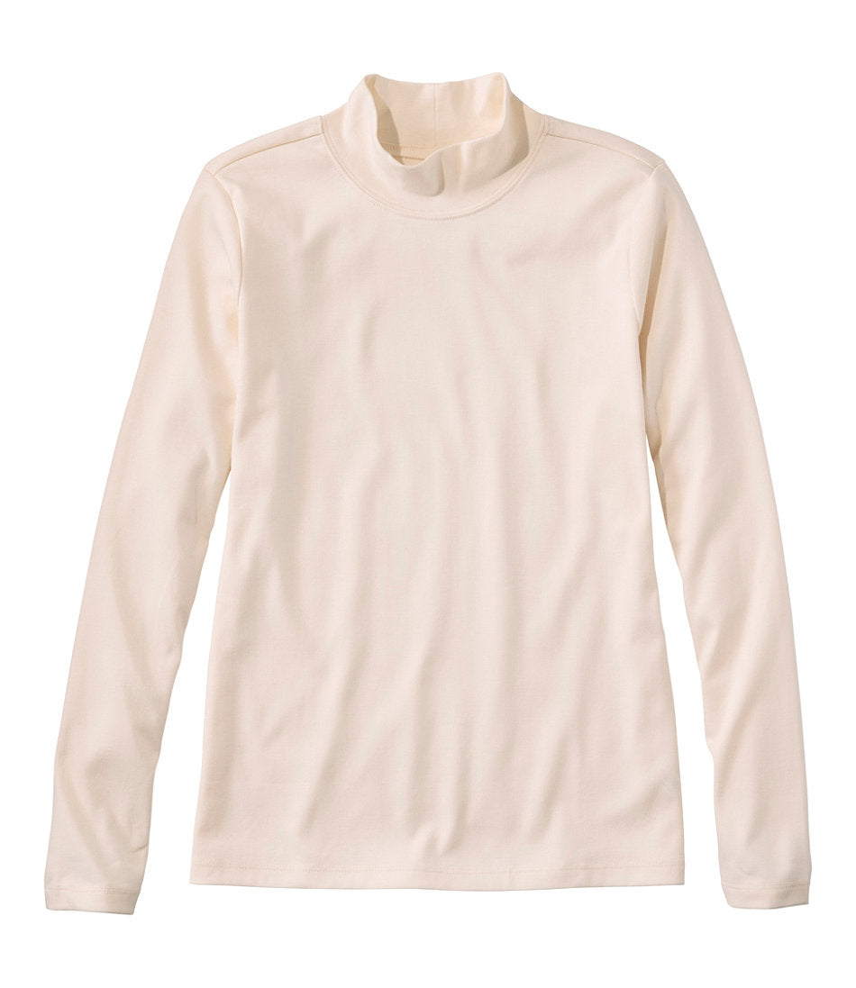 Women's Pima Cotton Tee, Long-Sleeve Mockneck | L.L.Bean outlet