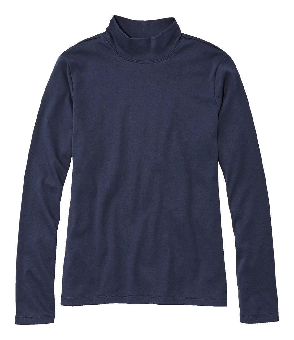 Women's Pima Cotton Tee, Long-Sleeve Mockneck | L.L.Bean outlet