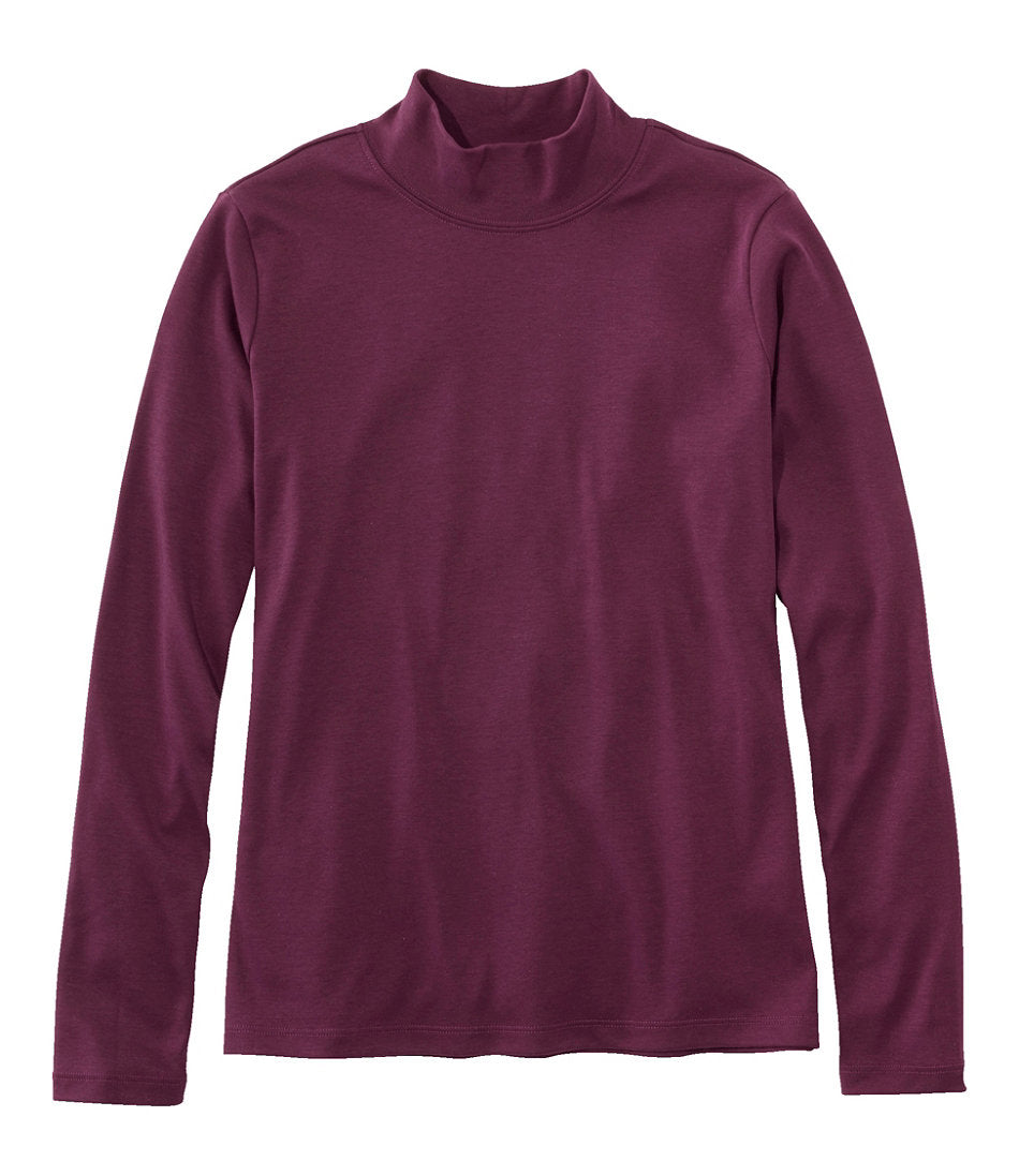 Women's Pima Cotton Tee, Long-Sleeve Mockneck | L.L.Bean outlet