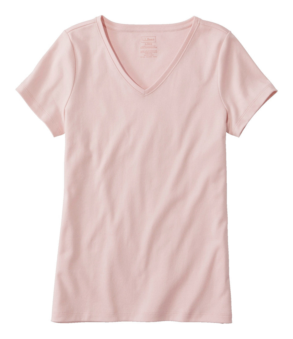 Women's Pima Cotton Shaped V-Neck, Short-Sleeve | L.L.Bean online
