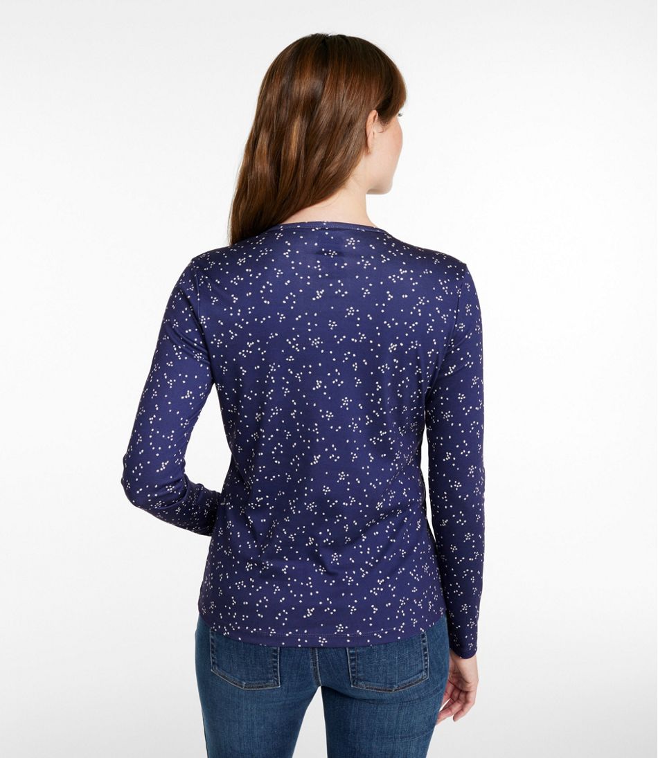 Women's Pima Cotton Tee, Long-Sleeve Crewneck Print | L.L.Bean sale
