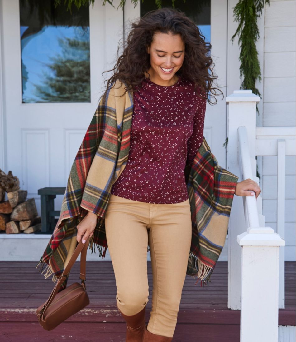 Women's Pima Cotton Tee, Long-Sleeve Crewneck Print | L.L.Bean sale