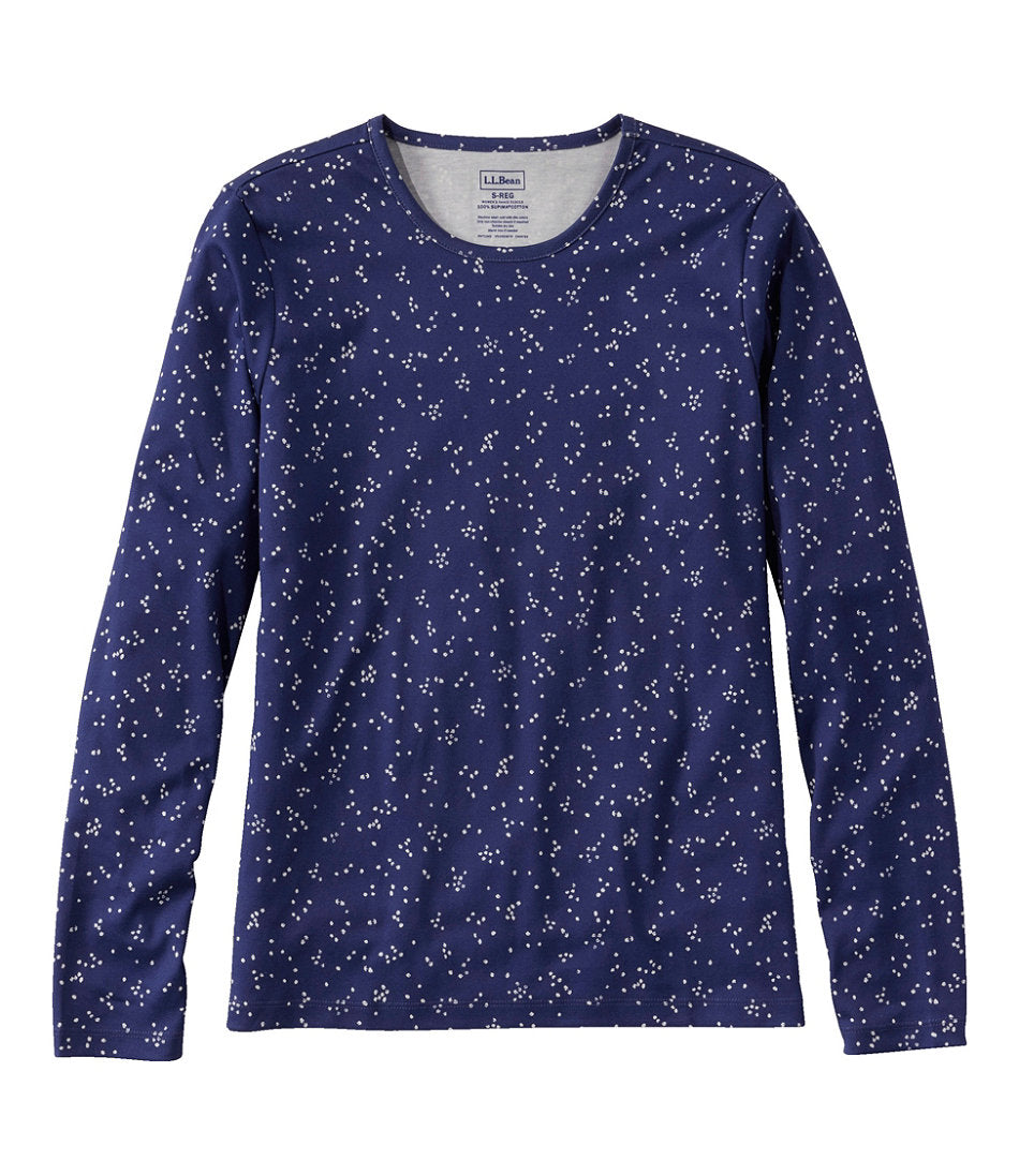 Women's Pima Cotton Tee, Long-Sleeve Crewneck Print | L.L.Bean sale
