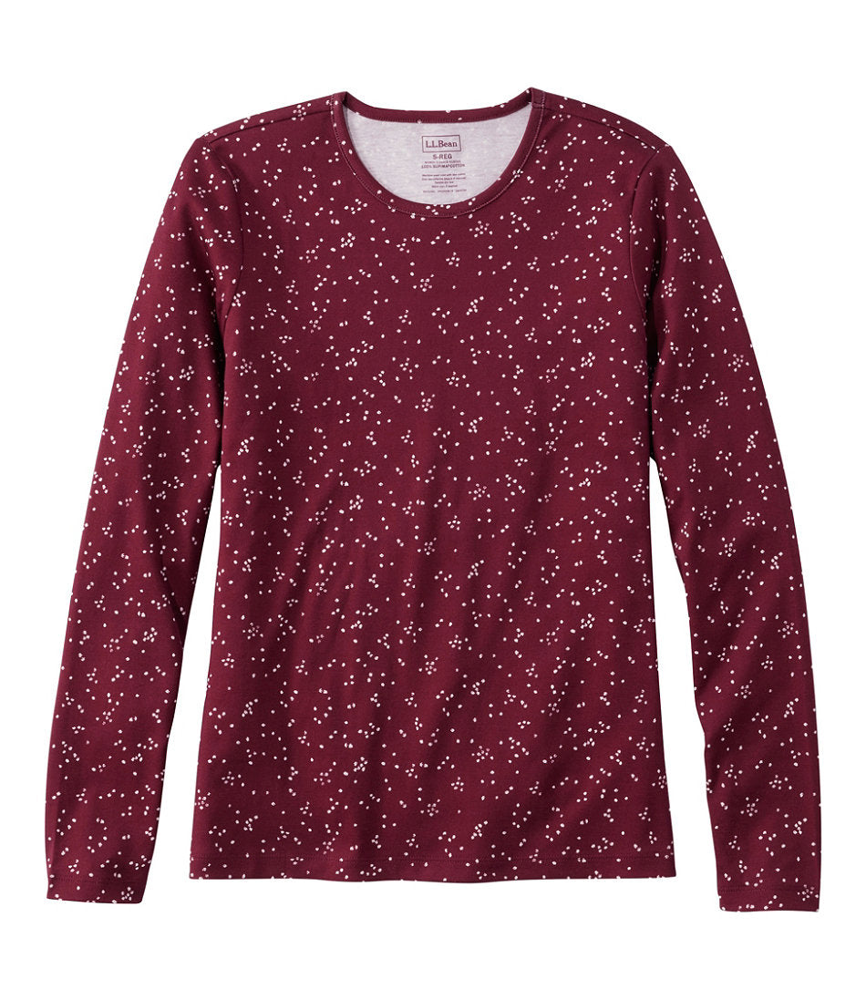 Women's Pima Cotton Tee, Long-Sleeve Crewneck Print | L.L.Bean sale
