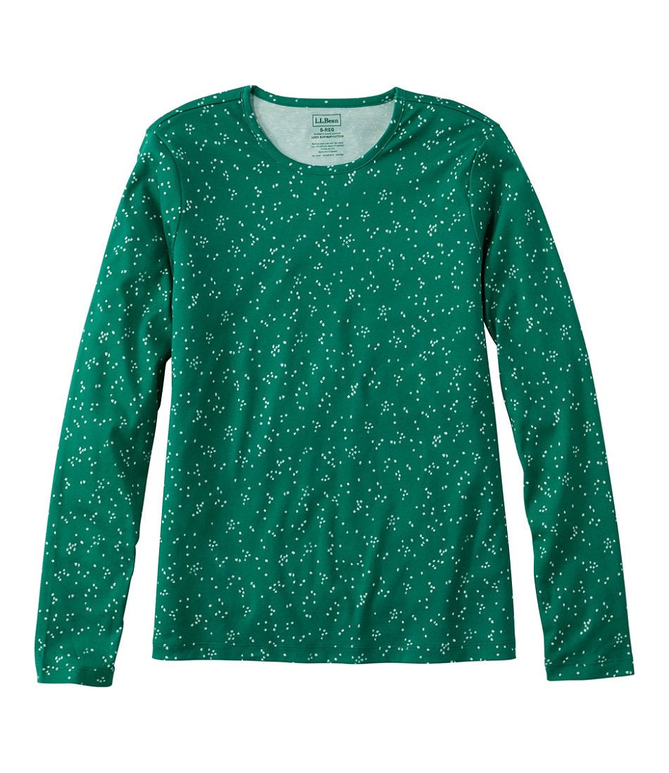 Women's Pima Cotton Tee, Long-Sleeve Crewneck Print | L.L.Bean sale