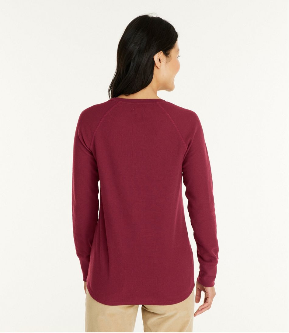 Women's Unshrinkable Mini-Waffle Tee, Long-Sleeve Crewneck | L.L.Bean for sale