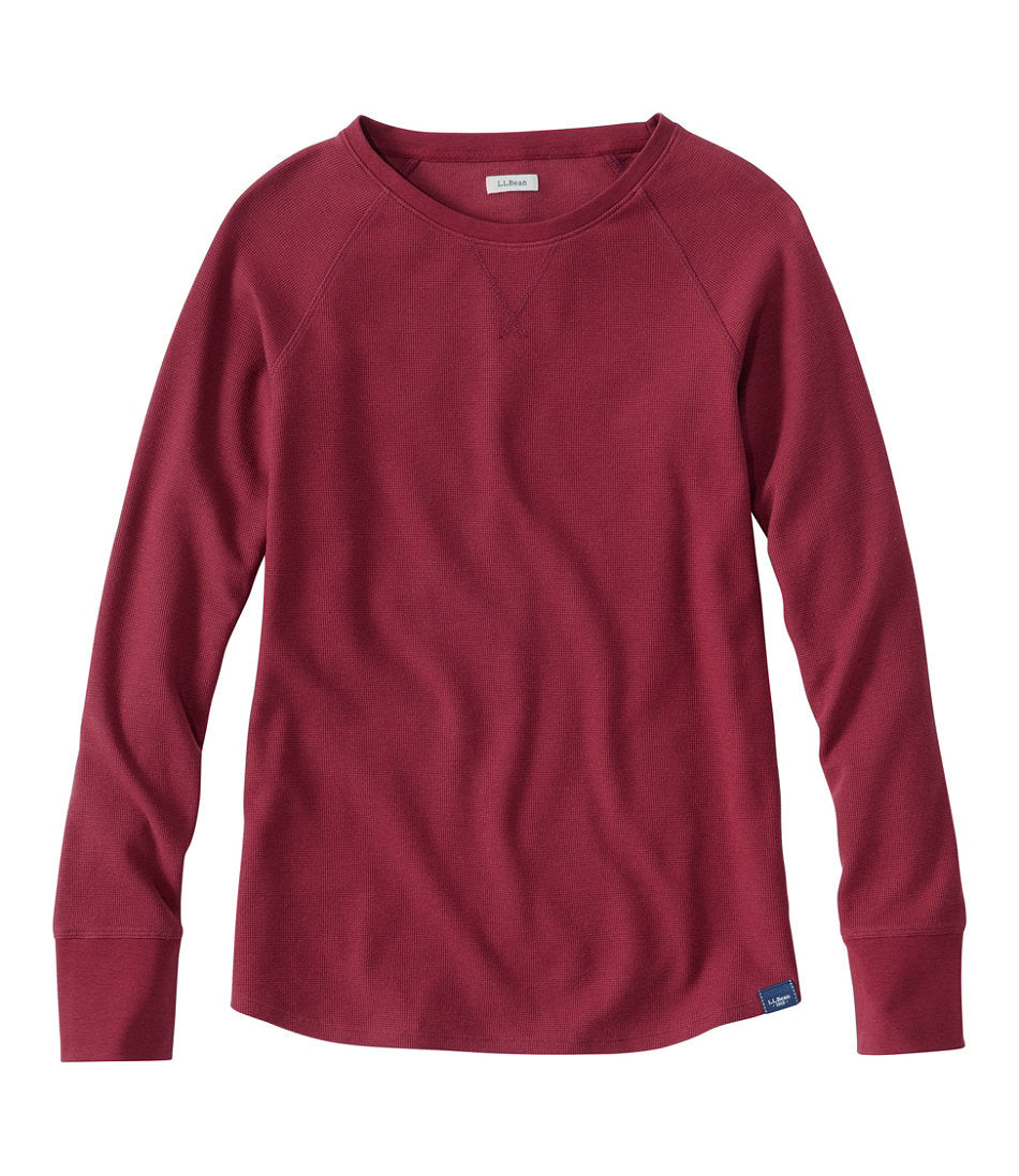 Women's Unshrinkable Mini-Waffle Tee, Long-Sleeve Crewneck | L.L.Bean for sale
