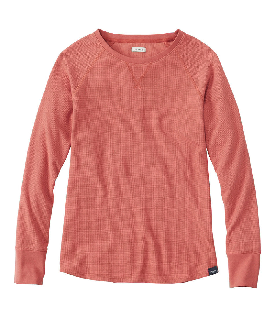 Women's Unshrinkable Mini-Waffle Tee, Long-Sleeve Crewneck | L.L.Bean for sale