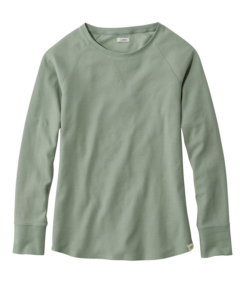 Women's Unshrinkable Mini-Waffle Tee, Long-Sleeve Crewneck | L.L.Bean for sale