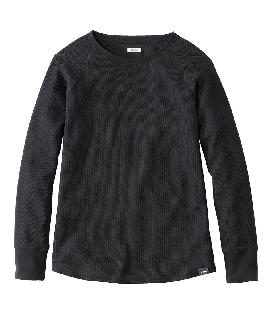 Women's Unshrinkable Mini-Waffle Tee, Long-Sleeve Crewneck | L.L.Bean for sale