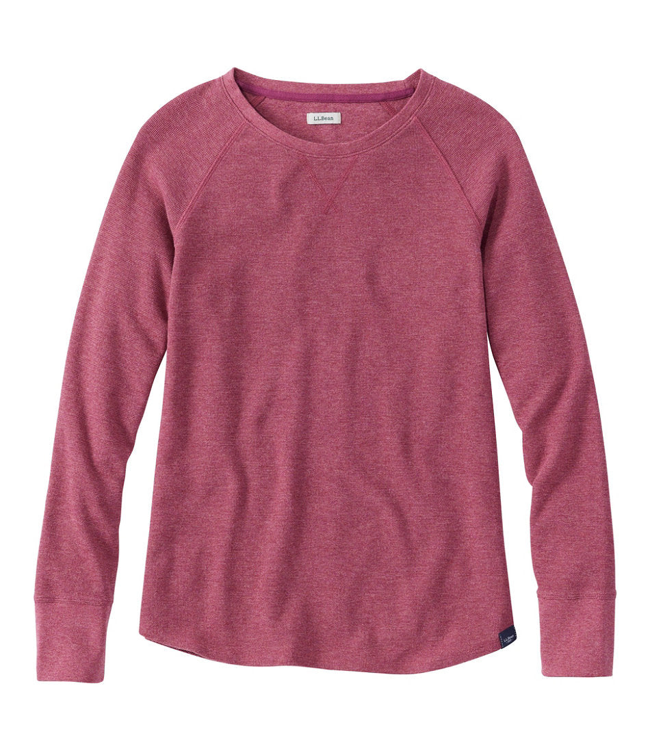 Women's Unshrinkable Mini-Waffle Tee, Long-Sleeve Crewneck | L.L.Bean for sale
