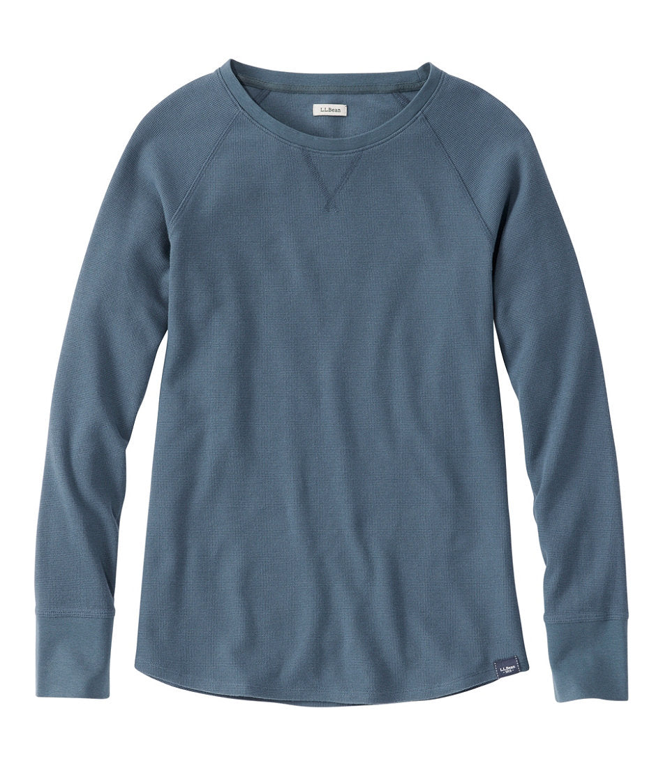 Women's Unshrinkable Mini-Waffle Tee, Long-Sleeve Crewneck | L.L.Bean for sale
