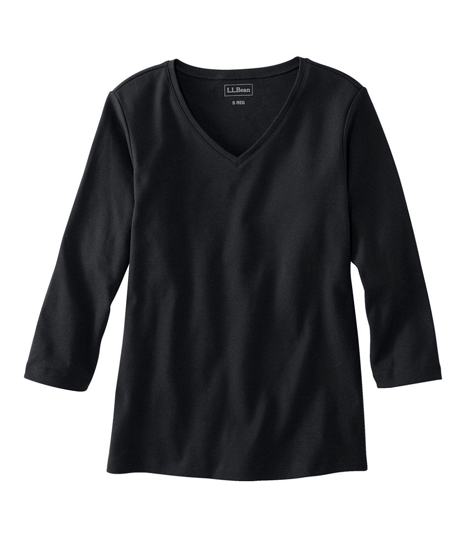 Women's L.L.Bean V-Neck, Three-Quarter-Sleeve | L.L.Bean on sale