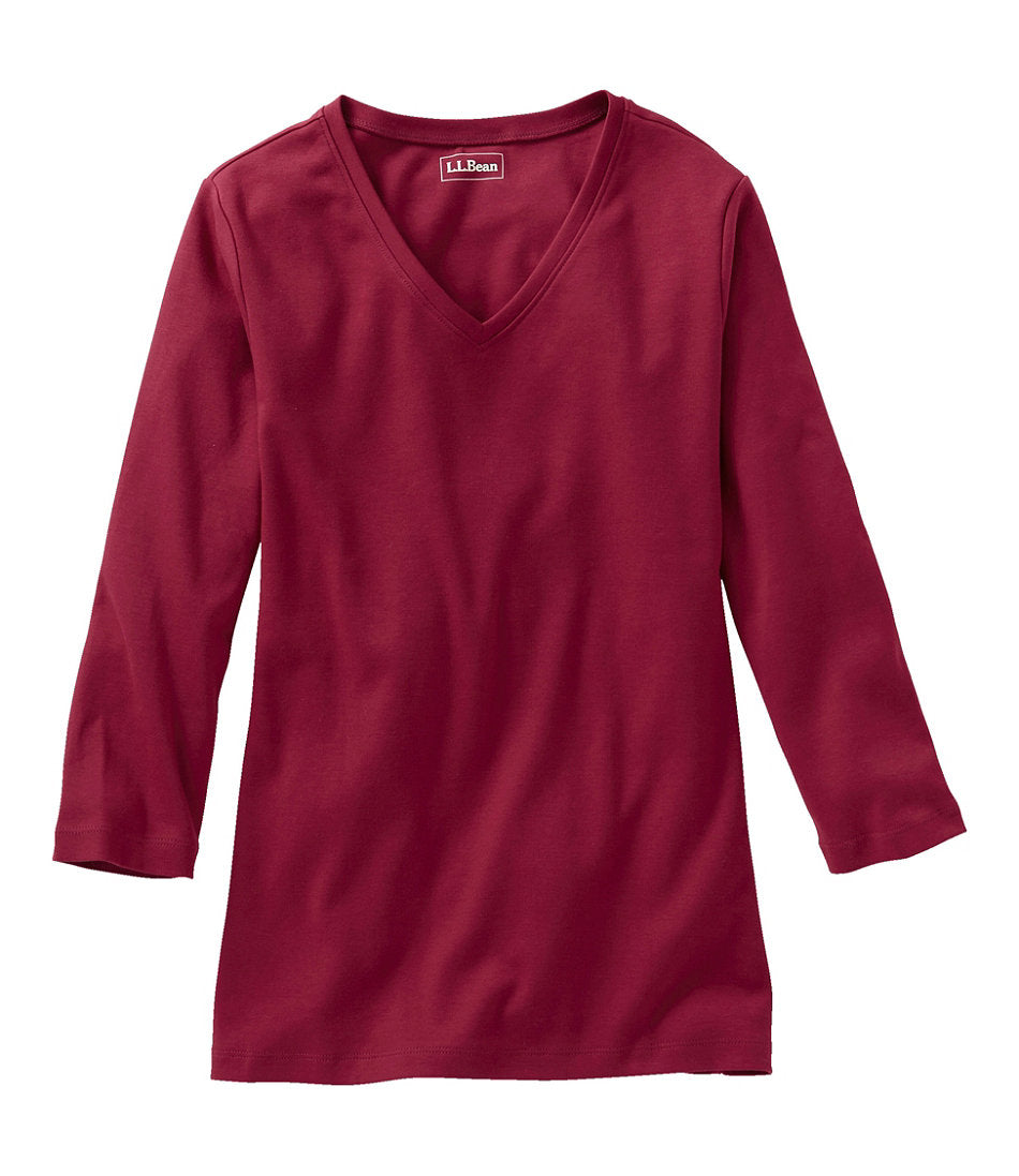 Women's L.L.Bean V-Neck, Three-Quarter-Sleeve | L.L.Bean on sale