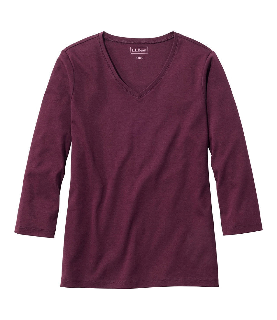 Women's L.L.Bean V-Neck, Three-Quarter-Sleeve | L.L.Bean on sale