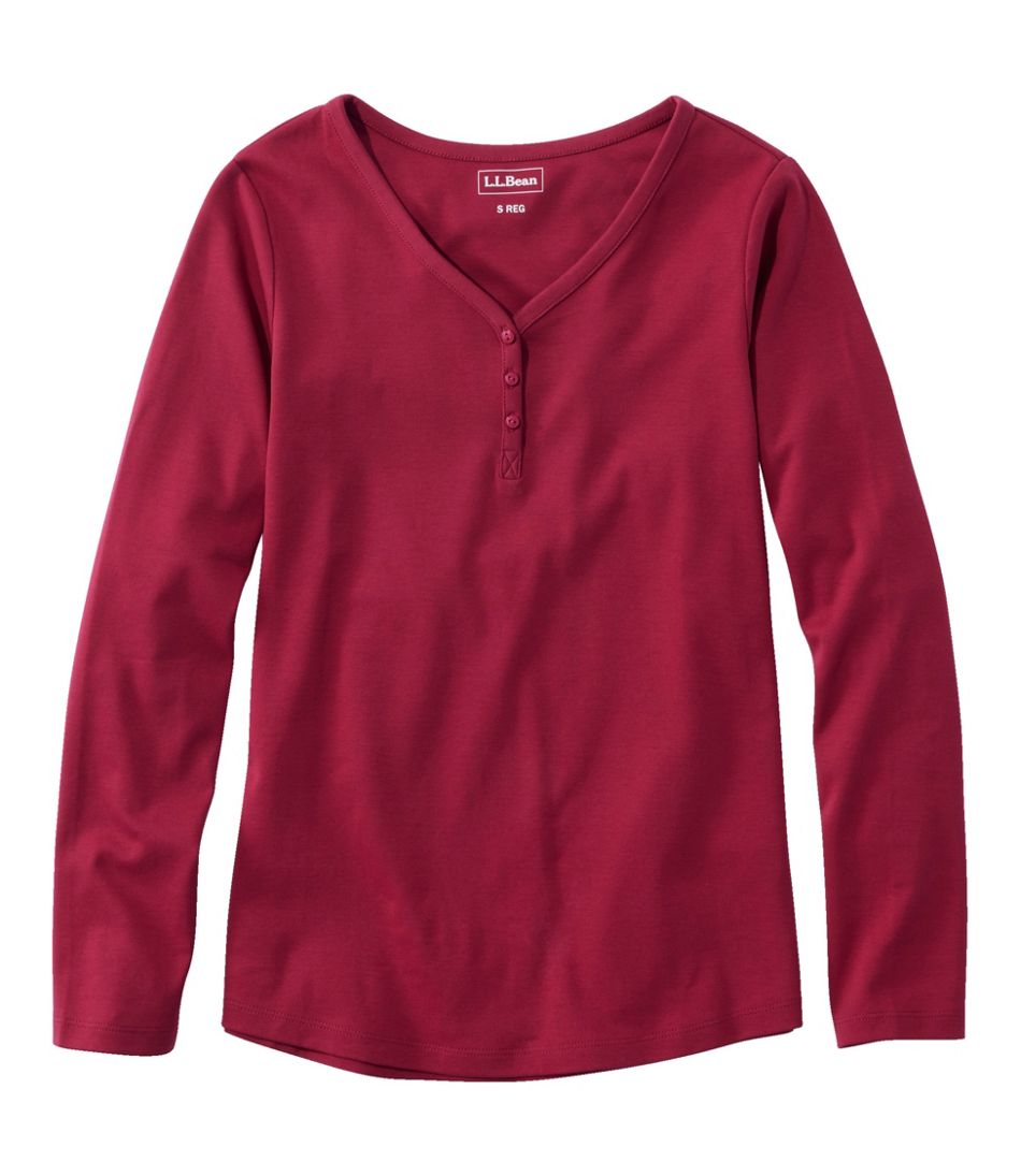 Women's L.L.Bean V-Neck Henley, Long-Sleeve | L.L.Bean for sale
