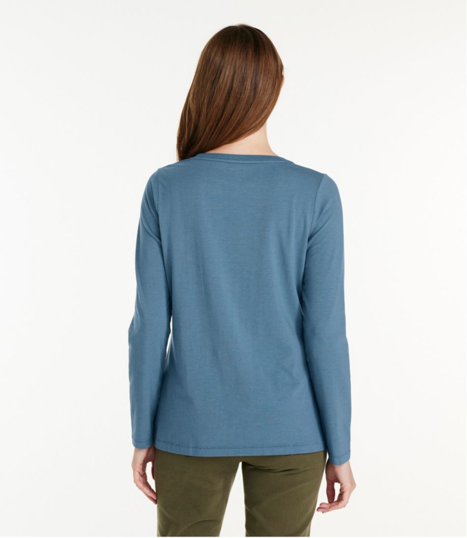 Women's Soft Stretch Supima-Blend Tee, Scoopneck Long-Sleeve | L.L.Bean on sale