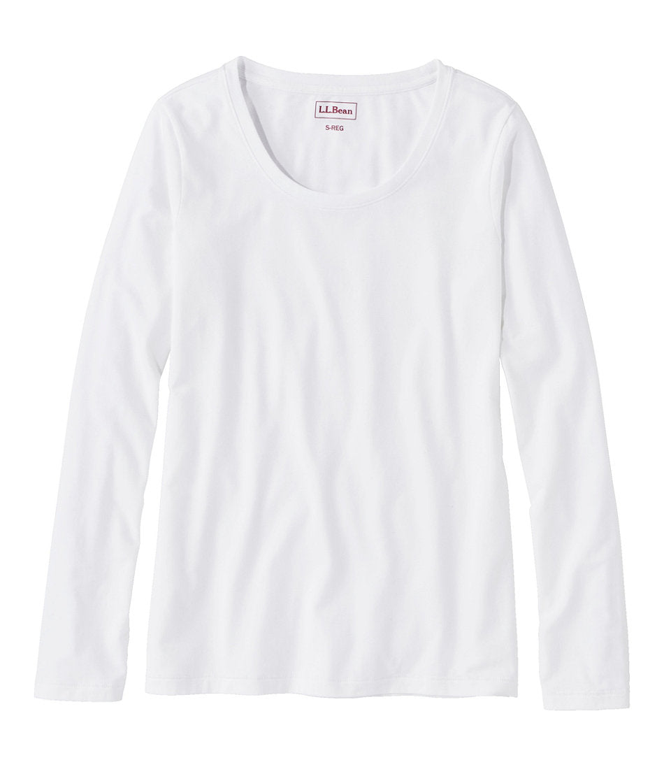 Women's Soft Stretch Supima-Blend Tee, Scoopneck Long-Sleeve | L.L.Bean on sale