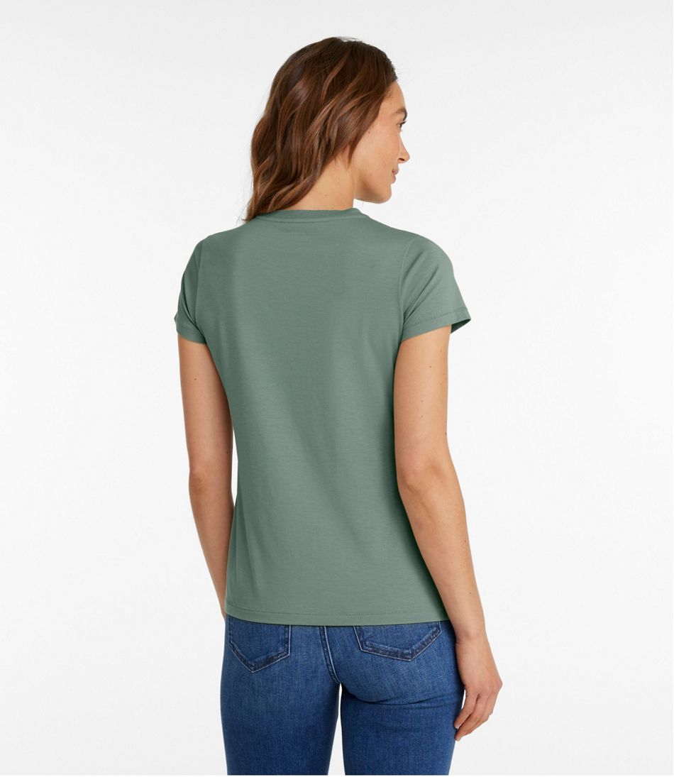 Women's Soft Stretch Supima-Blend Tee, Crewneck Short-Sleeve | L.L.Bean for sale