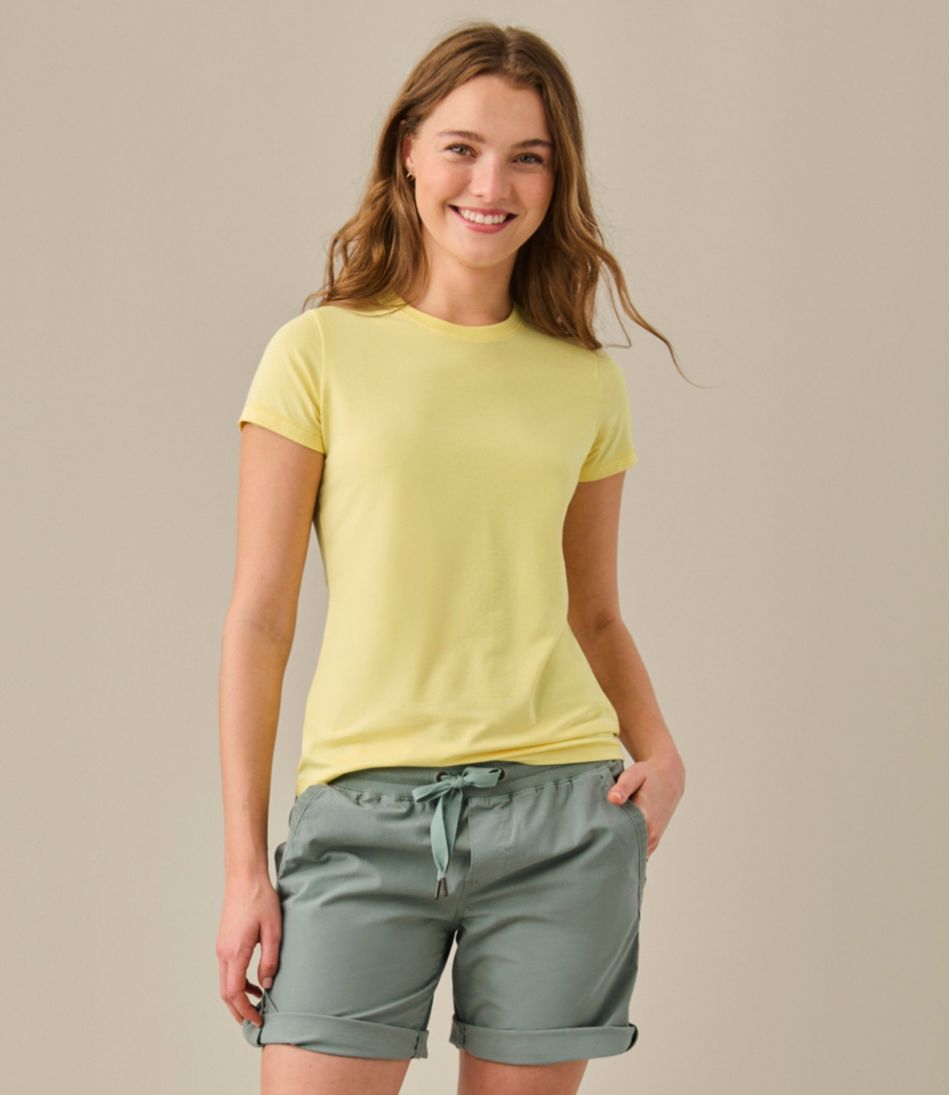 Women's Soft Stretch Supima-Blend Tee, Crewneck Short-Sleeve | L.L.Bean for sale