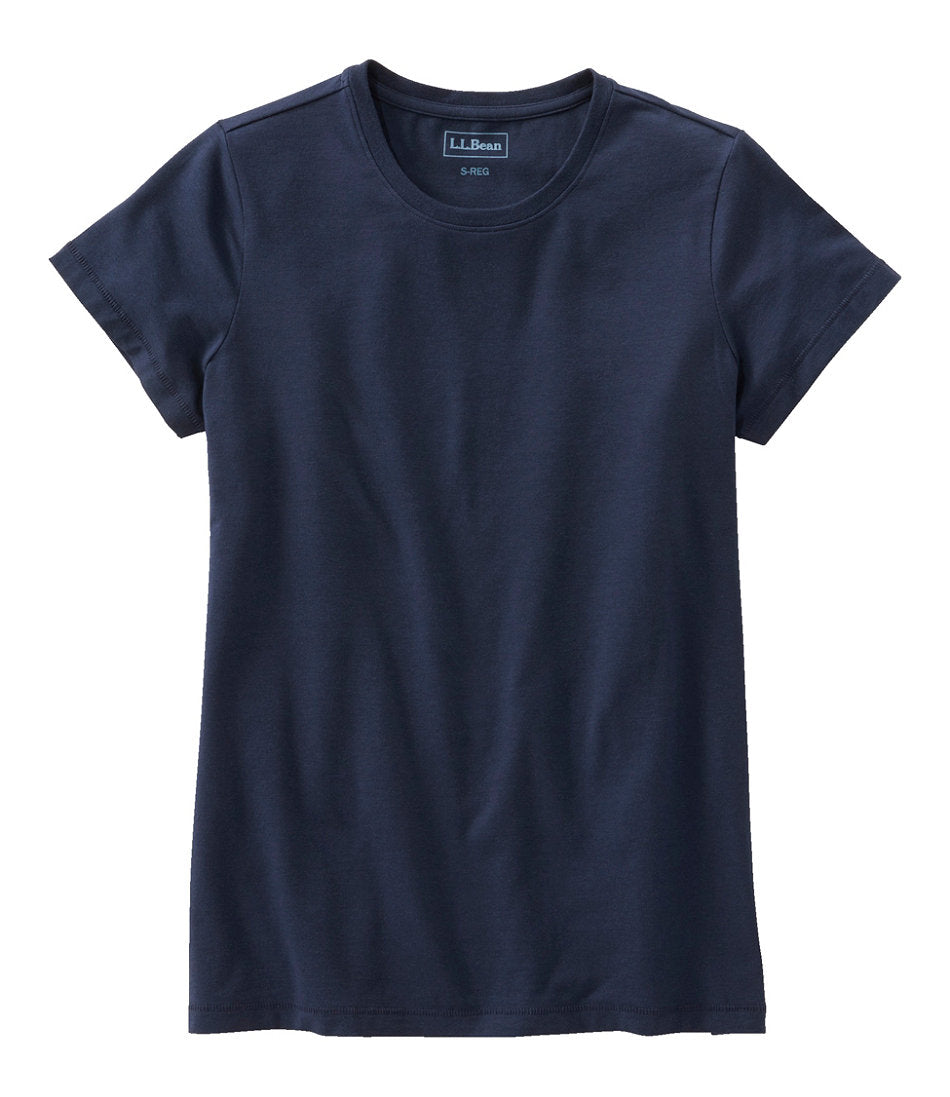 Women's Soft Stretch Supima-Blend Tee, Crewneck Short-Sleeve | L.L.Bean for sale