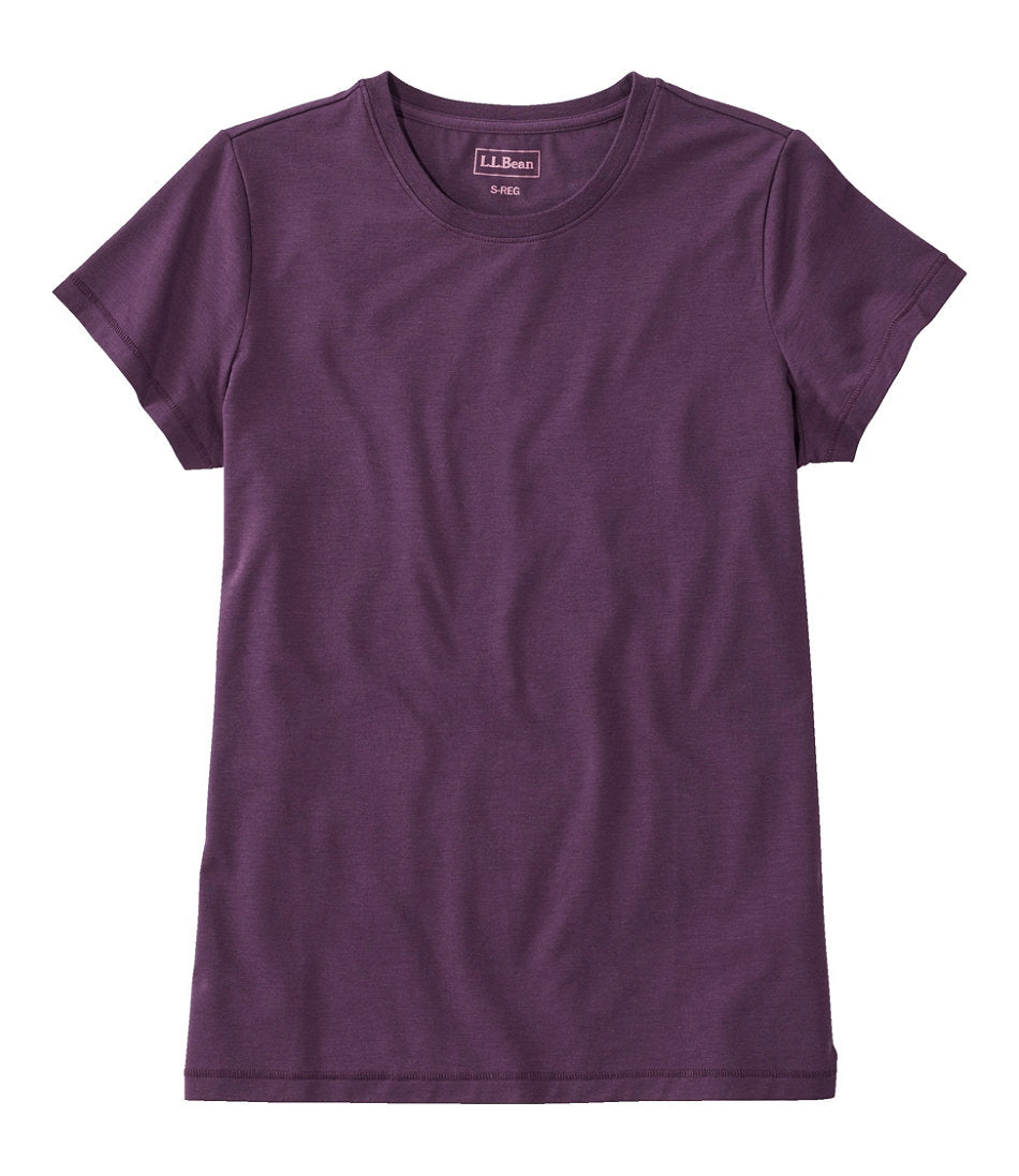 Women's Soft Stretch Supima-Blend Tee, Crewneck Short-Sleeve | L.L.Bean for sale