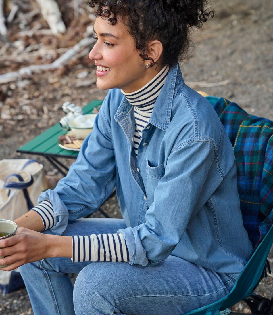 Women's L.L.Bean Interlock Turtleneck, Long-Sleeve Stripe | L.L.Bean on sale
