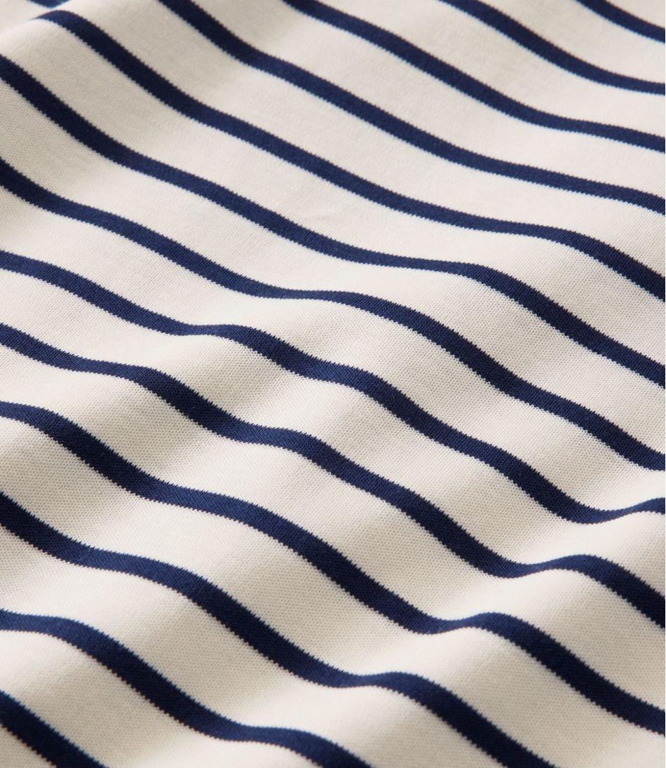 Women's Pima Cotton Tee, Three-Quarter-Sleeve Polo Stripe | L.L.Bean outlet