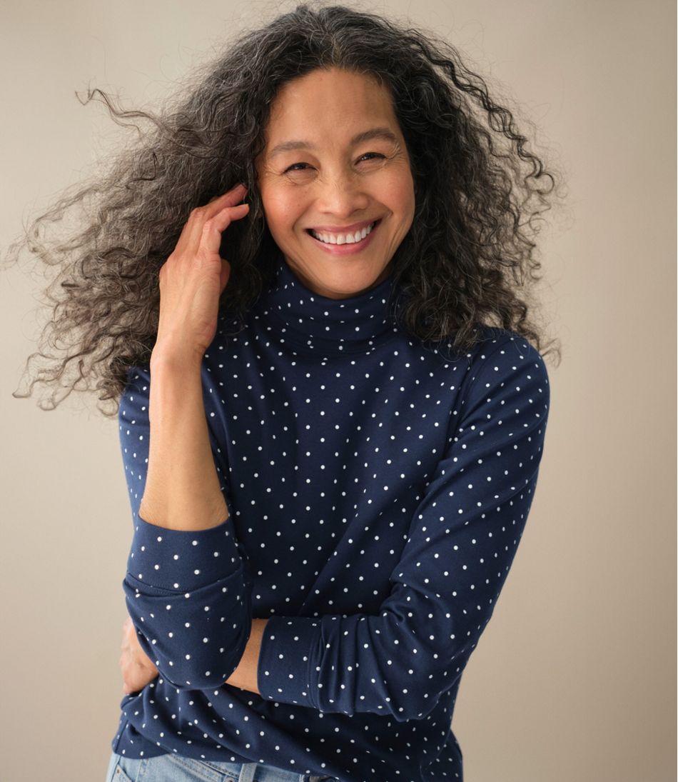 Women's L.L.Bean Interlock Turtleneck, Long-Sleeve Allover Print | L.L.Bean online