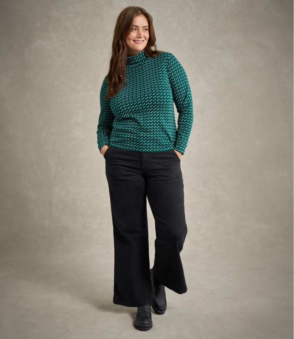 Women's L.L.Bean Interlock Turtleneck, Long-Sleeve Allover Print | L.L.Bean online