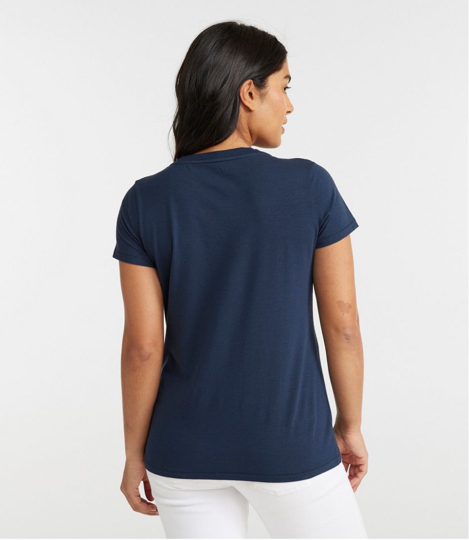 Women's Soft Stretch Supima-Blend Tee, Scoopneck Short-Sleeve | L.L.Bean on sale