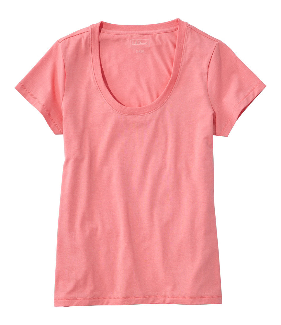 Women's Soft Stretch Supima-Blend Tee, Scoopneck Short-Sleeve | L.L.Bean on sale