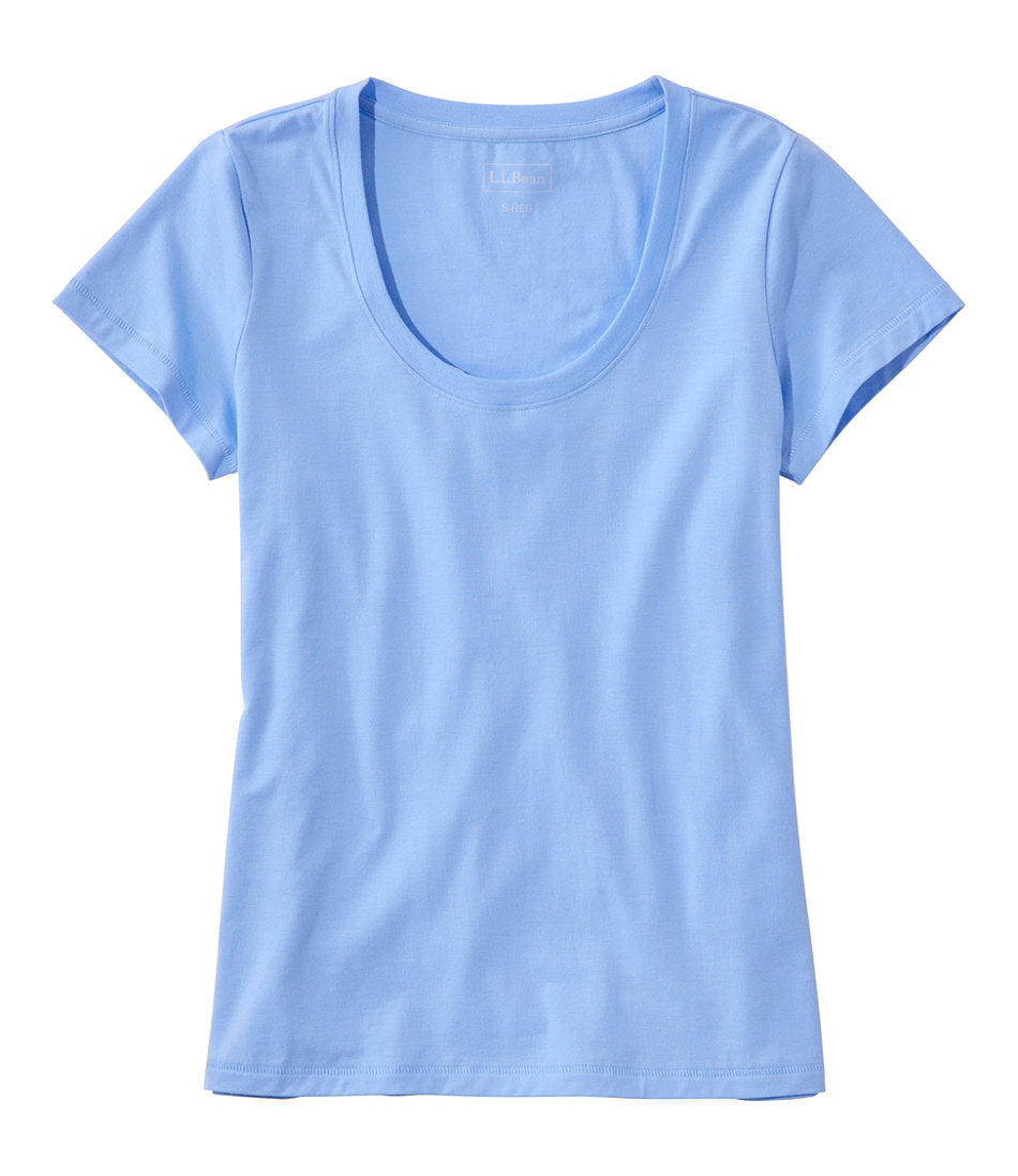 Women's Soft Stretch Supima-Blend Tee, Scoopneck Short-Sleeve | L.L.Bean on sale