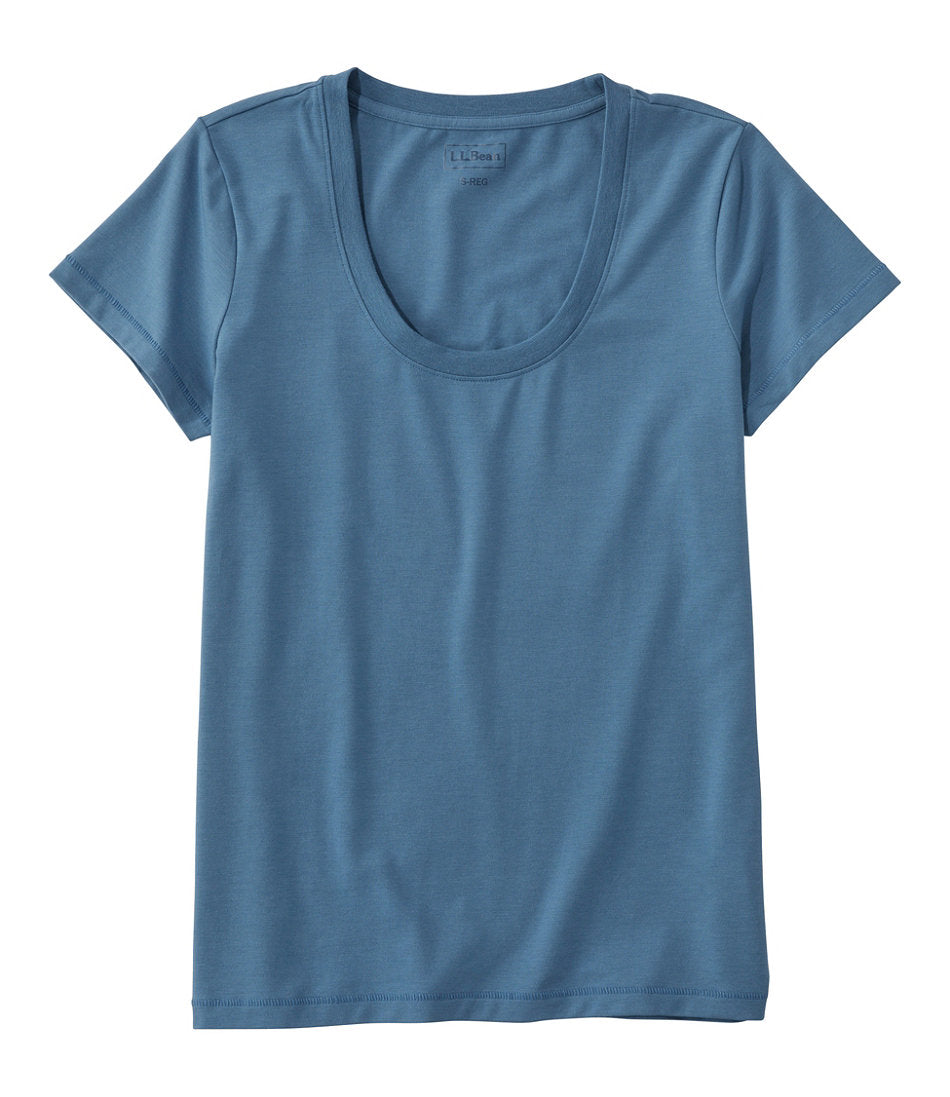 Women's Soft Stretch Supima-Blend Tee, Scoopneck Short-Sleeve | L.L.Bean on sale