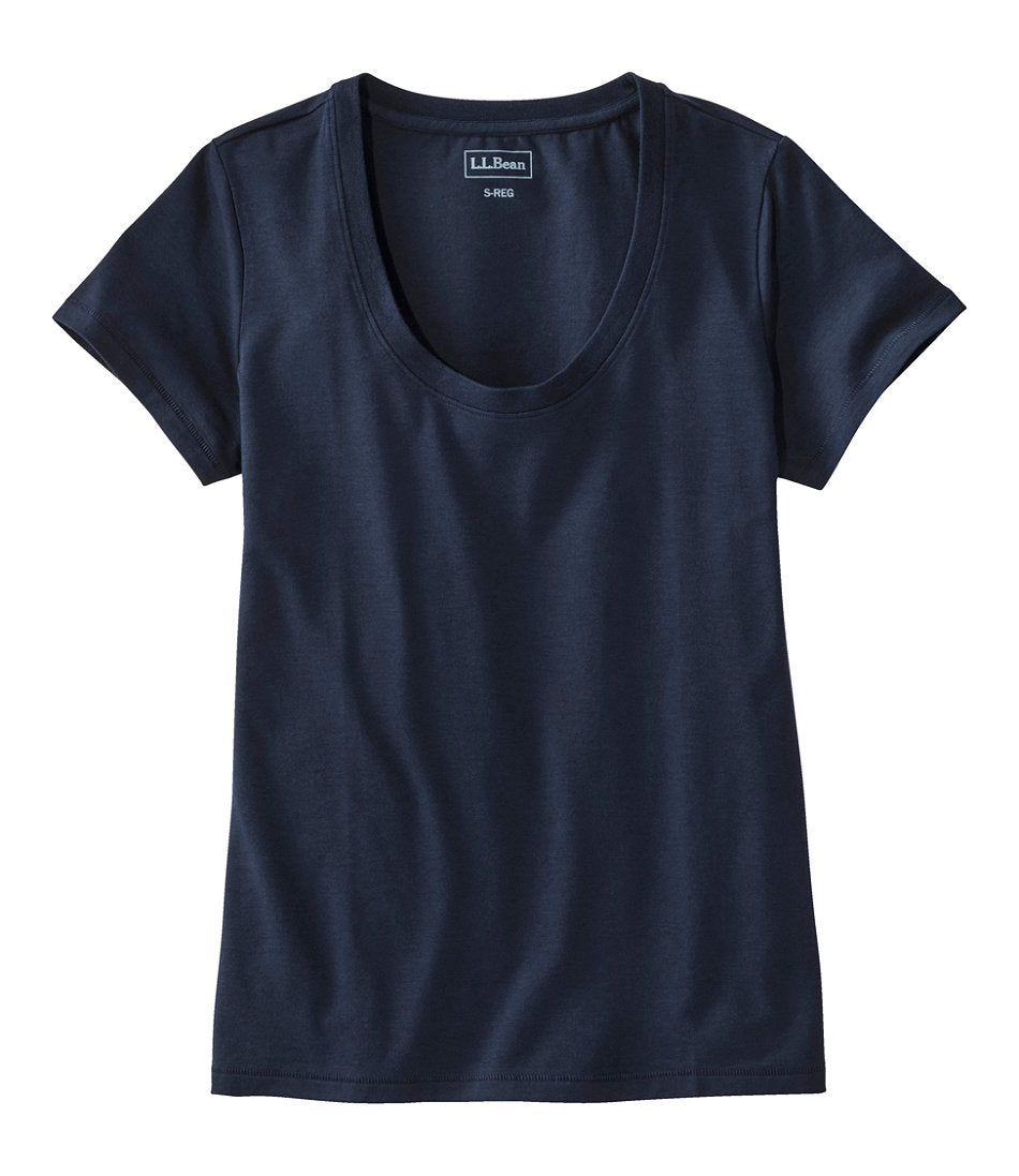 Women's Soft Stretch Supima-Blend Tee, Scoopneck Short-Sleeve | L.L.Bean on sale
