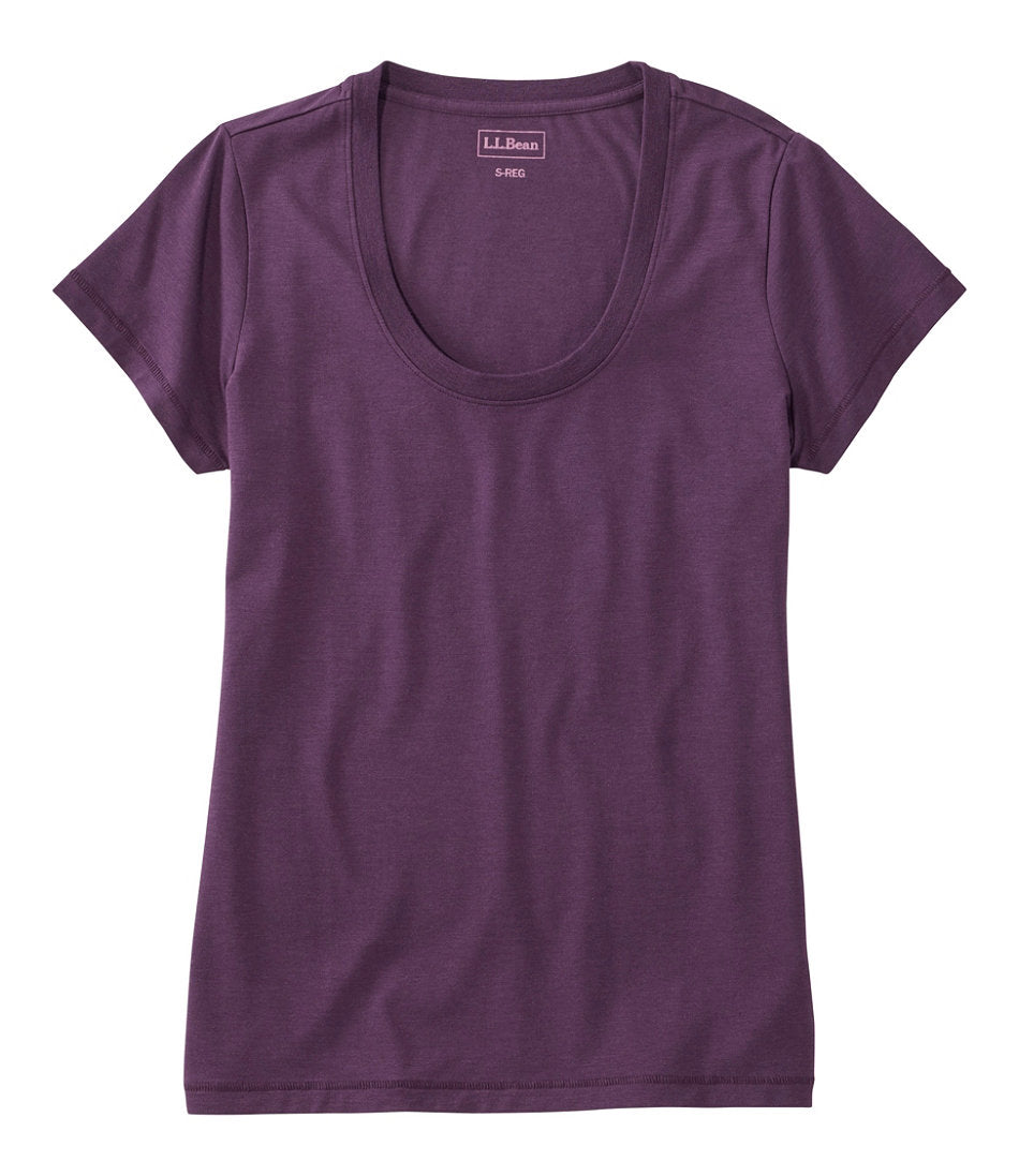 Women's Soft Stretch Supima-Blend Tee, Scoopneck Short-Sleeve | L.L.Bean on sale