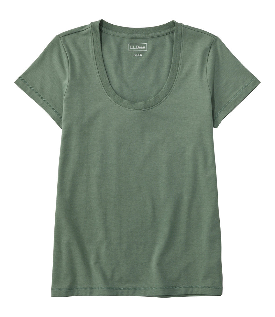 Women's Soft Stretch Supima-Blend Tee, Scoopneck Short-Sleeve | L.L.Bean on sale