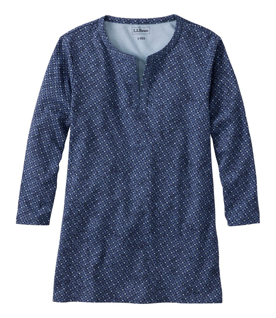 Women's L.L.Bean Tee, Three-Quarter-Sleeve Splitneck Tunic Print | L.L.Bean sale