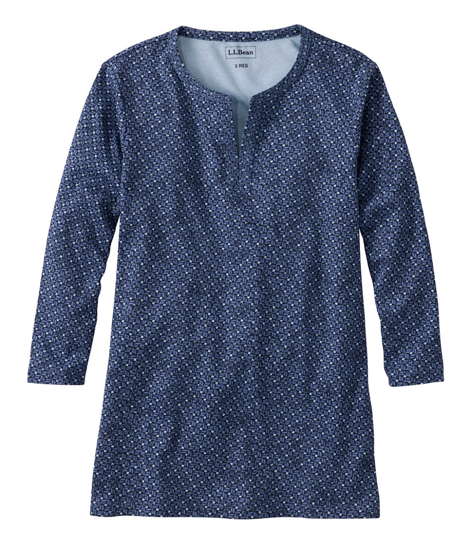 Women's L.L.Bean Tee, Three-Quarter-Sleeve Splitneck Tunic Print | L.L.Bean sale