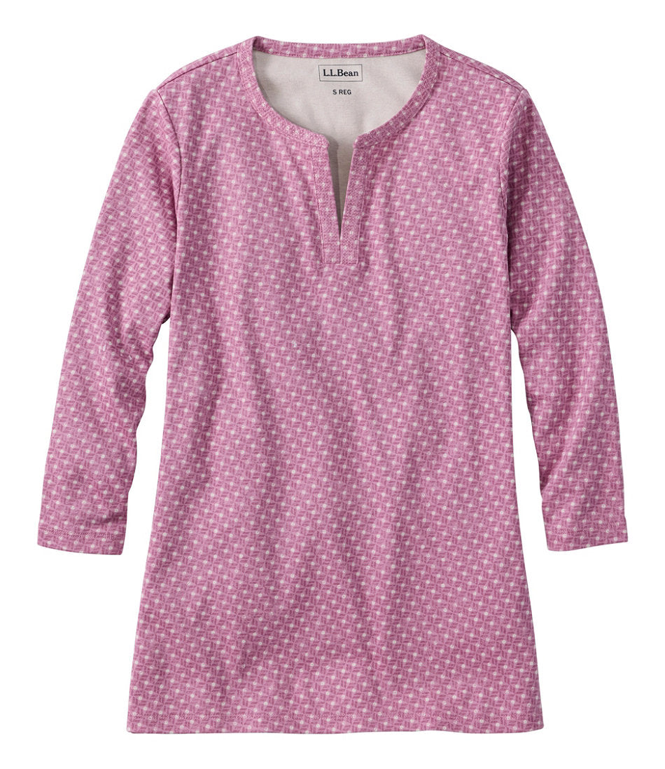 Women's L.L.Bean Tee, Three-Quarter-Sleeve Splitneck Tunic Print | L.L.Bean sale