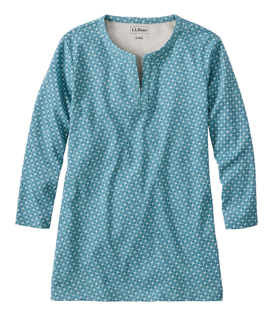 Women's L.L.Bean Tee, Three-Quarter-Sleeve Splitneck Tunic Print | L.L.Bean sale