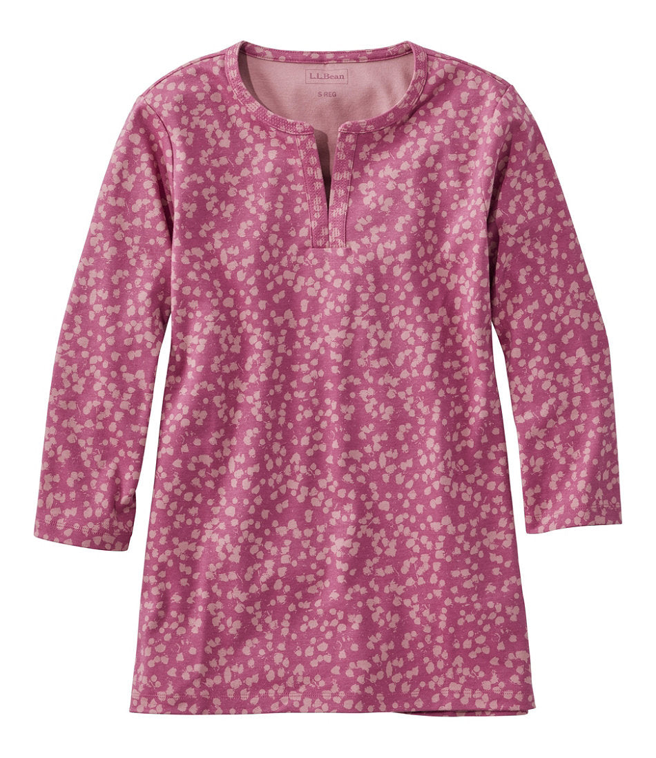 Women's L.L.Bean Tee, Three-Quarter-Sleeve Splitneck Tunic Print | L.L.Bean sale