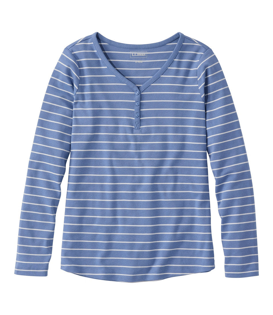 Women's L.L.Bean V-Neck Henley, Long-Sleeve Stripe | L.L.Bean near me