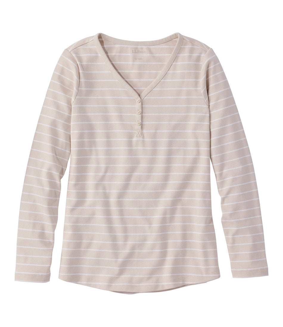 Women's L.L.Bean V-Neck Henley, Long-Sleeve Stripe | L.L.Bean near me