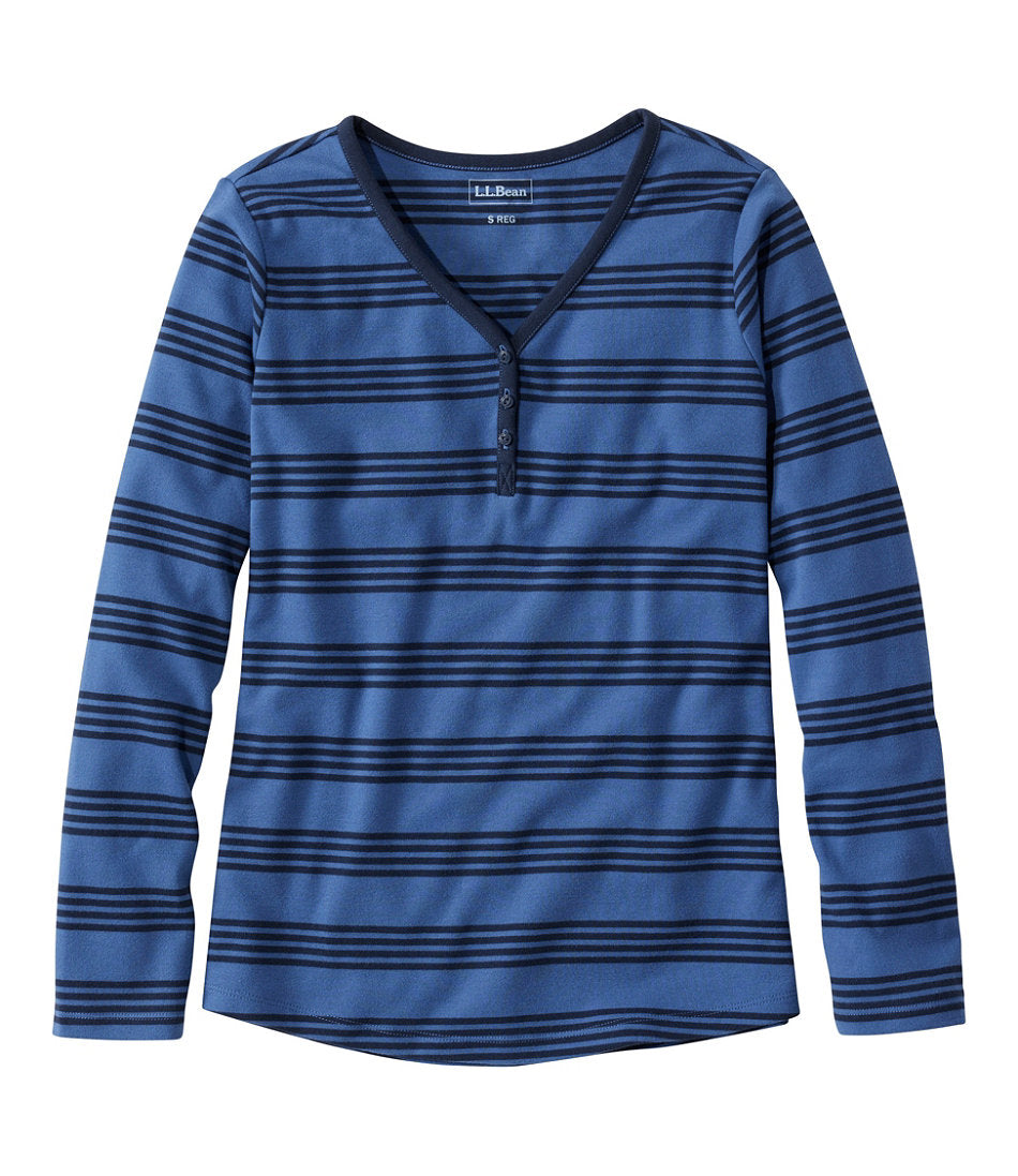 Women's L.L.Bean V-Neck Henley, Long-Sleeve Stripe | L.L.Bean near me