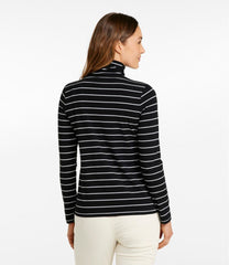 Women's Soft Stretch Supima-Blend Tee, Turtleneck Stripe | L.L.Bean outlet